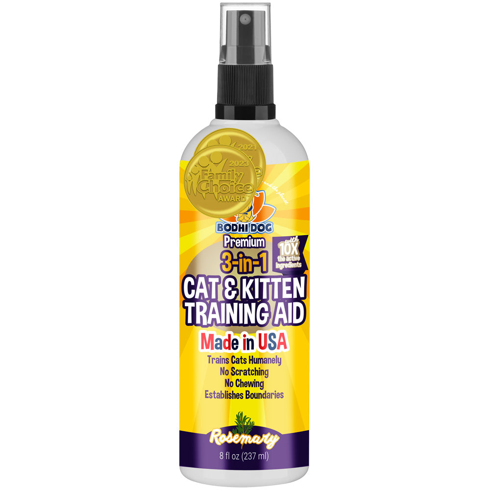 cat repellent for indoor plants Bodhi Dog 3 In 1 Cat & Kitten Training Aid Feline Deterrent Spray for Indoor and Outdoor Use Protect Furniture, Rugs