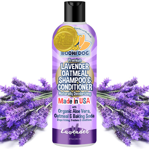 Bodhi Dog Organic Lavender Oatmeal Dog Shampoo and Conditioner | Hypoallergenic Conditioning Deodorizing Formula for Dogs Cats & Pets | Treatment Wash Soothes Dry Itchy Skin Allergy Relief | Made in USA