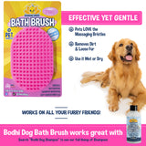 Bodhi Dog New Grooming Pet Shampoo Brush | Soothing Massage Rubber Bristles Curry Comb for Dogs & Cats Washing | Professional Quality Dog Wash Brush | Various Colors