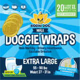 Bodhi Dog Disposable Male Dog Diapers - Super Absorbent, Leak-Proof Pee Wraps - Adjustable Fit, Comfortable Design, Advanced Moisture Control, and Wetness Indicator - Extra Small to Extra Large (20 Count)
