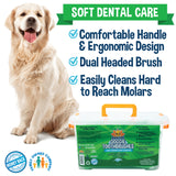 Bodhi Dog Dual-Headed Long Dog & Cat Toothbrush | Puppy Toothbrush with Soft Bristles for Pet Dental Care | Easy Teeth Cleaning Dog Toothbrush