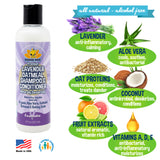 Bodhi Dog Lavender Oatmeal Shampoo & Conditioner - Hypoallergenic Formula - Naturally Deodorize Dogs, Cats & Pets - Made w/Organic Ingredients - Moisturizes Dry & Itchy Skin - Made in USA