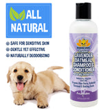 Bodhi Dog Organic Lavender Oatmeal Dog Shampoo and Conditioner | Hypoallergenic Conditioning Deodorizing Formula for Dogs Cats & Pets | Treatment Wash Soothes Dry Itchy Skin Allergy Relief | Made in USA
