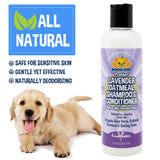 Bodhi Dog Lavender Oatmeal Shampoo & Conditioner - Hypoallergenic Formula - Naturally Deodorize Dogs, Cats & Pets - Made w/Organic Ingredients - Moisturizes Dry & Itchy Skin - Made in USA