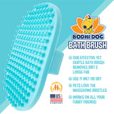 Bodhi Dog New Grooming Pet Shampoo Brush | Soothing Massage Rubber Bristles Curry Comb for Dogs & Cats Washing | Professional Quality Dog Wash Brush | Various Colors