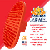 Bodhi Dog New Grooming Pet Shampoo Brush | Soothing Massage Rubber Bristles Curry Comb for Dogs & Cats Washing | Professional Quality Dog Wash Brush | Various Colors