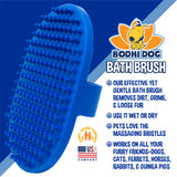 Bodhi Dog Shampoo Brush - Pet Grooming & Bath Supplies for Cats and Dog - Bath Brush for Long & Short Hair - Premium Scrubber for Shower, Bathing & Massage