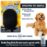 Bodhi Dog New Grooming Pet Shampoo Brush | Soothing Massage Rubber Bristles Curry Comb for Dogs & Cats Washing | Professional Quality Dog Wash Brush | Various Colors