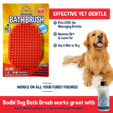 Bodhi Dog Shampoo Brush - Pet Grooming & Bath Supplies for Cats and Dog - Bath Brush for Long & Short Hair - Premium Scrubber for Shower, Bathing & Massage