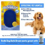 Bodhi Dog New Grooming Pet Shampoo Brush | Soothing Massage Rubber Bristles Curry Comb for Dogs & Cats Washing | Professional Quality Dog Wash Brush | Various Colors