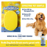 Bodhi Dog Shampoo Brush - Pet Grooming & Bath Supplies for Cats and Dog - Bath Brush for Long & Short Hair - Premium Scrubber for Shower, Bathing & Massage