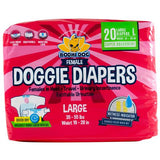 Bodhi Dog Disposable Female Dog Diapers - Super Absorbent Dog Diapers for Female Heat Cycle - Adjustable Fit Pee Wraps for Potty Training, Moisture Control & Wetness Indicator - Extra Small to Extra Large (20 Count)