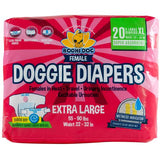 Bodhi Dog Disposable Female Dog Diapers - Super Absorbent Dog Diapers for Female Heat Cycle - Adjustable Fit Pee Wraps for Potty Training, Moisture Control & Wetness Indicator - Extra Small to Extra Large (20 Count)