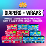 Bodhi Dog Disposable Male Dog Diapers - Super Absorbent, Leak-Proof Pee Wraps - Adjustable Fit, Comfortable Design, Advanced Moisture Control, and Wetness Indicator - Extra Small to Extra Large (20 Count)