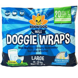 Bodhi Dog Disposable Male Dog Diapers - Super Absorbent, Leak-Proof Pee Wraps - Adjustable Fit, Comfortable Design, Advanced Moisture Control, and Wetness Indicator - Extra Small to Extra Large (20 Count)