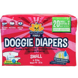 Bodhi Dog Disposable Female Dog Diapers - Super Absorbent Dog Diapers for Female Heat Cycle - Adjustable Fit Pee Wraps for Potty Training, Moisture Control & Wetness Indicator - Extra Small to Extra Large (20 Count)