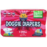 Bodhi Dog Disposable Female Dog Diapers - Super Absorbent Dog Diapers for Female Heat Cycle - Adjustable Fit Pee Wraps for Potty Training, Moisture Control & Wetness Indicator - Extra Small to Extra Large (20 Count)
