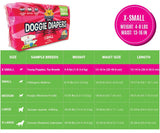 Bodhi Dog Disposable Female Dog Diapers - Super Absorbent Dog Diapers for Female Heat Cycle - Adjustable Fit Pee Wraps for Potty Training, Moisture Control & Wetness Indicator - Extra Small to Extra Large (20 Count)