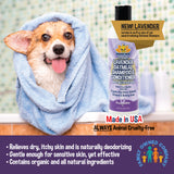 Bodhi Dog Lavender Oatmeal Shampoo & Conditioner - Hypoallergenic Formula - Naturally Deodorize Dogs, Cats & Pets - Made w/Organic Ingredients - Moisturizes Dry & Itchy Skin - Made in USA