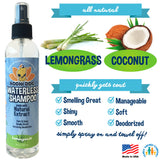 Bodhi Dog Waterless Shampoo for Dogs & Cats - Natural Dry Shampoo, Neutralizes Odor, No Rinse Needed, Safe for All Breeds - Made in USA - Lemongrass Scent