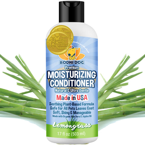 Bodhi Dog Gentle Moisturizing Dog Conditioner - Soothing Plant-Based Formula with Aloe Vera & Jojoba Oil - Hydrates & Softens Coat - Leaves Coat Soft Shiny & Manageable - Lemongrass, Made in USA
