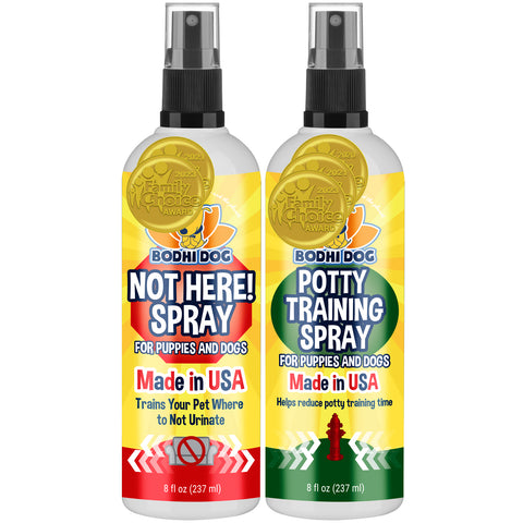 Bodhi Dog Not Here! Spray & Potty Training Spray - Dog Training Corrector for Indoor/Outdoor Use - Stops Urination & Marking - Housebreaking Solution Bundle for Dogs & Puppies (8 Fl Oz)