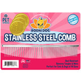 Bodhi Dog Stainless Steel Comb - Metal Detangler Grooming Brush for Dogs & Cats - Removes Knots, Tangles & Matted Fur - Ideal for Short & Long Hair - Reduces Shedding & Prevents Hair Breakage