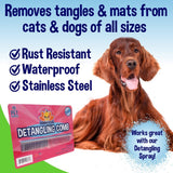 Bodhi Dog Stainless Steel Comb | Metal Comb for Dogs and Cat | Detangler Grooming Brush for Pets with Short and Long Hair | Removes Knots, Tangles, Matted Fur and Knotted Hair