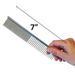 Bodhi Dog Stainless Steel Comb | Metal Comb for Dogs and Cat | Detangler Grooming Brush for Pets with Short and Long Hair | Removes Knots, Tangles, Matted Fur and Knotted Hair