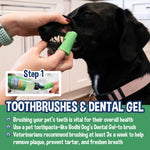 Bodhi Dog Toothbrush Combo Pack - Soft Finger & Dual-Ended Brushes - Gentle Bristles for Dogs & Cats - Ideal for Dental Care, Plaque Removal, Gum Health - Easy Teeth Cleaning (6 Long & 6 Finger)