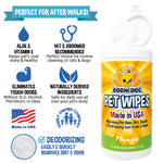 Bodhi Dog Pet Wipes - Grooming, Cleaning and Deodorizing Wipes for Dogs & Cats - No Parabens or SLS - Large, Thick, Wet Wipes - Wipe Away Pet Odors & Refreshes Coat - Mango Scent (75 Count)