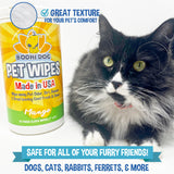 Bodhi Dog Pet Wipes - Grooming, Cleaning and Deodorizing Wipes for Dogs & Cats - No Parabens or SLS - Large, Thick, Wet Wipes - Wipe Away Pet Odors & Refreshes Coat - Mango Scent (75 Count)