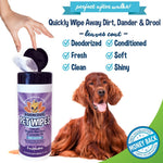 Bodhi Dog Pet Wipes - Grooming, Cleaning and Deodorizing Wipes for Dogs & Cats - No Parabens or SLS - Large, Thick, Wet Wipes - Wipe Away Pet Odors & Refreshes Coat - Lavender Scent (60 Count)