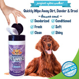 Bodhi Dog Pet Wipes - Grooming, Cleaning and Deodorizing Wipes for Dogs & Cats - No Parabens or SLS - Large, Thick, Wet Wipes - Wipe Away Pet Odors & Refreshes Coat - Lavender Scent (60 Count)