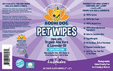 Bodhi Dog Pet Wipes - Grooming, Cleaning and Deodorizing Wipes for Dogs & Cats - No Parabens or SLS - Large, Thick, Wet Wipes - Wipe Away Pet Odors & Refreshes Coat - Lavender Scent (60 Count)